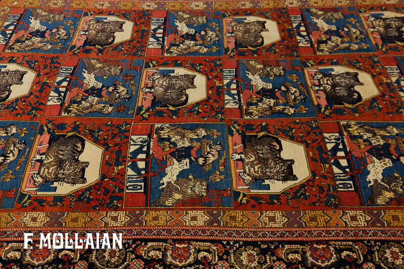 Tapis Persan Antique Senneh Chaîne de Soie n°:12479365